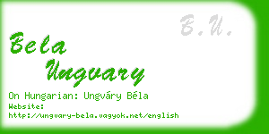 bela ungvary business card